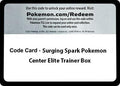 Code Card - Surging Sparks Pokemon Center Elite Trainer Box